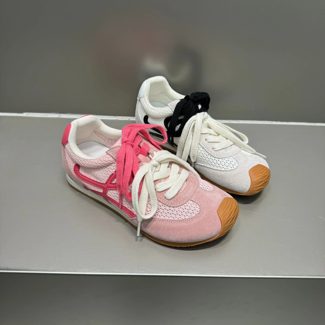 THE MIL麋鹿 真皮阿甘鞋女2025年新款夏季透气网面运动休闲鞋