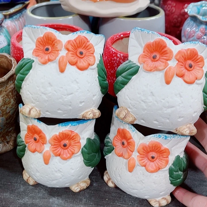 有孔。多肉陶瓷花盆满10元包邮