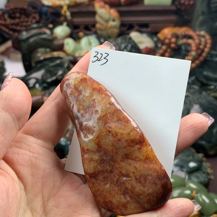 岫岩河磨玉（透闪石质玉）手把未镶嵌