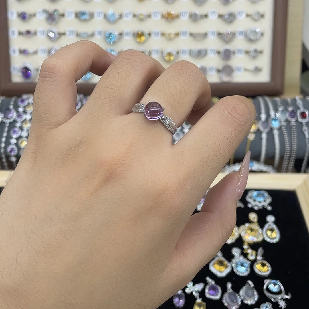 戒指银S925镶嵌紫晶