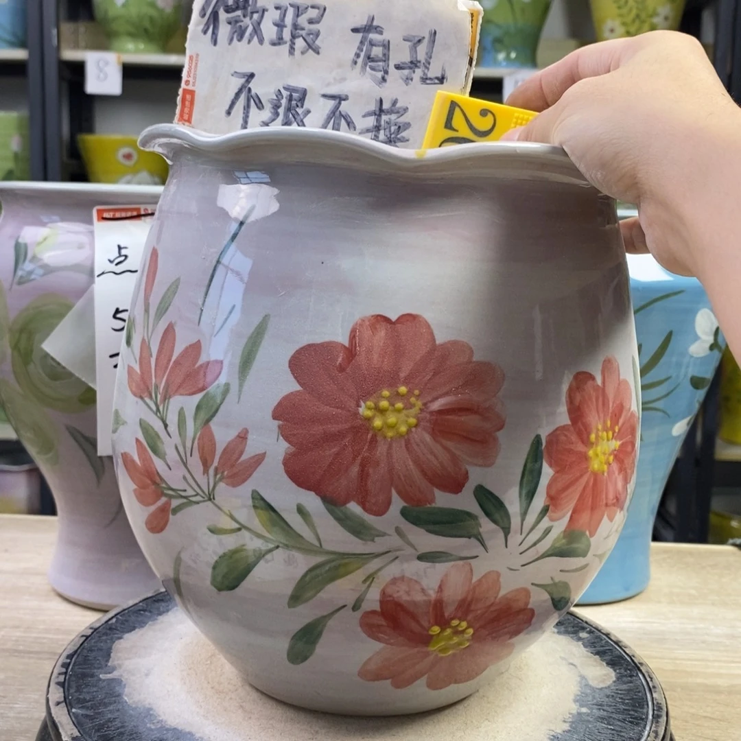 景德镇手工手绘陶瓷花盆