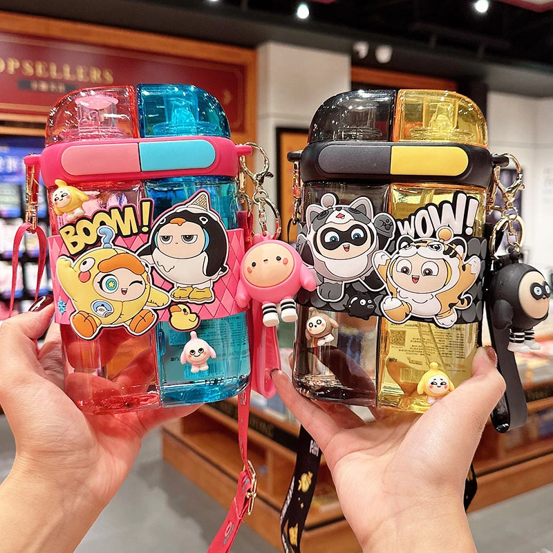 蛋仔派对儿童水杯幼儿园分仓双饮杯高颜值可爱小学生夏季便携水壶