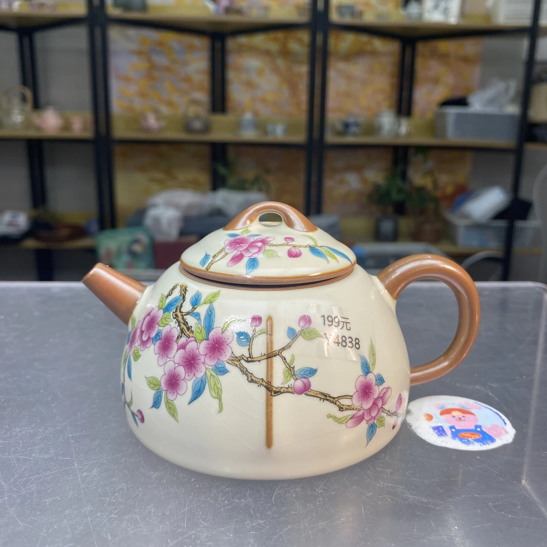 莉火火茶器 黄汝天下粮仓壶<桃李春风>-4838（直播专享）