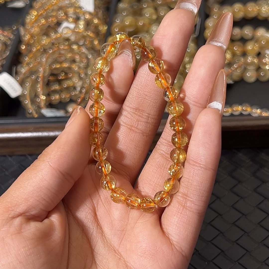 小***g手链未镶嵌发晶天然金发晶