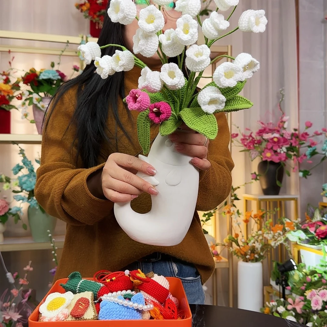 纯手工钩织钩织花束