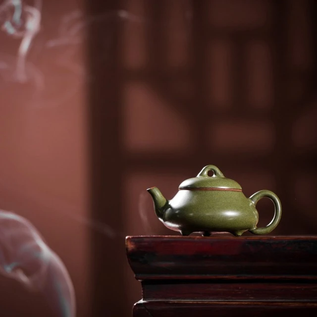 倚云煮泉 茶叶末石瓢壶【景德镇全手工125ml】