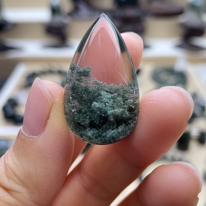 未镶嵌颈饰水晶绿幽灵聚宝盆水滴
