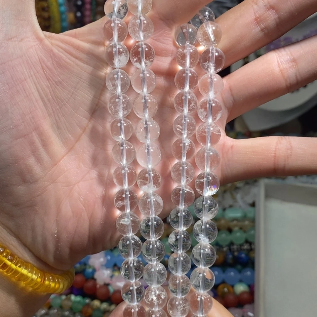 未镶嵌，天然白水晶10mm，石英质玉