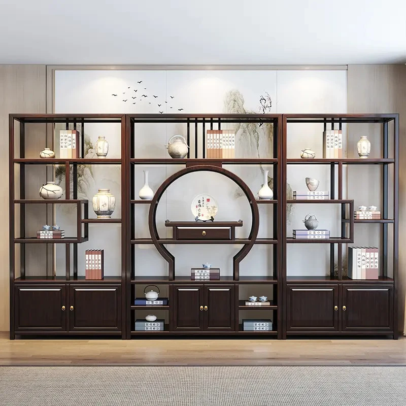 镜花水月博古架 新中式全实木组合储物古典风榫卯结构