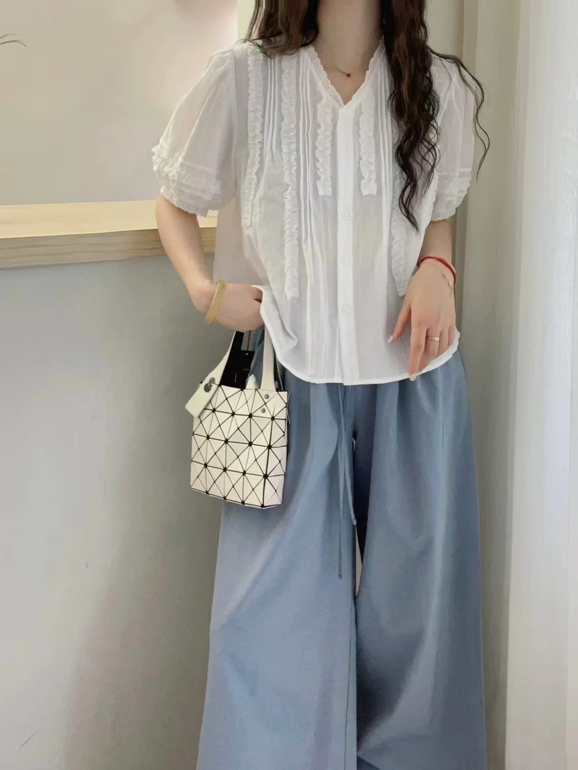 小玉推荐 《蕾丝v领花边》衬衫217