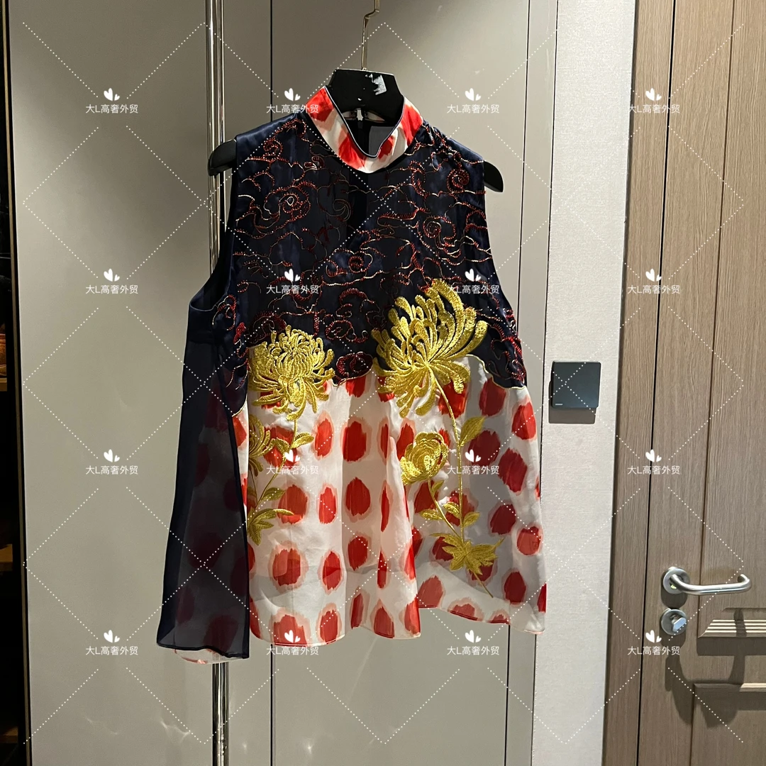 【大L】重磅外贸进口高奢重工设计师风百搭刺绣提花马夹25453