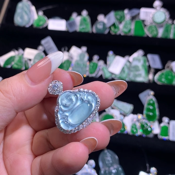 【闪购商品】颈饰银S925镶嵌翡翠天然翡翠