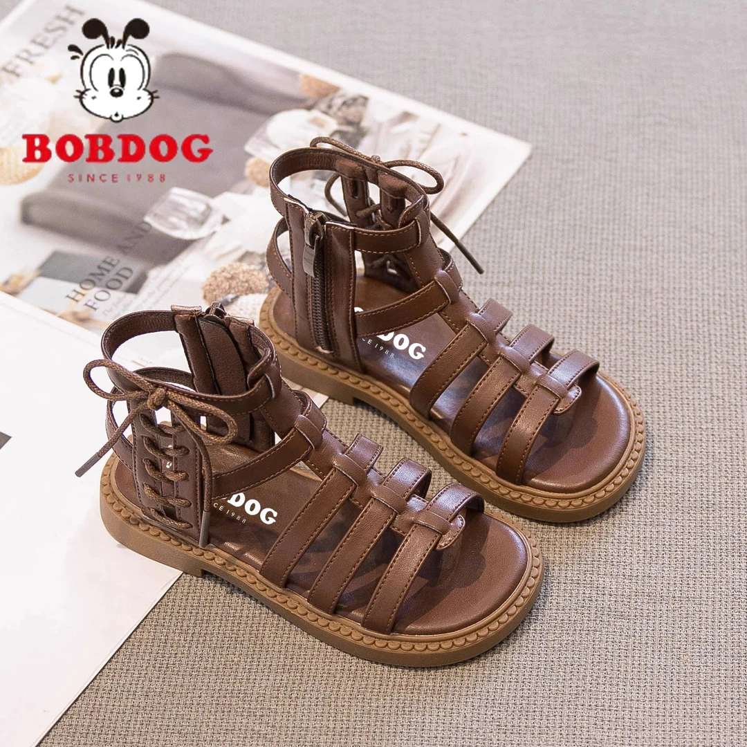 巴布豆女童凉鞋夏季2025爆款儿童公主鞋银色小女孩罗马鞋软底洋气