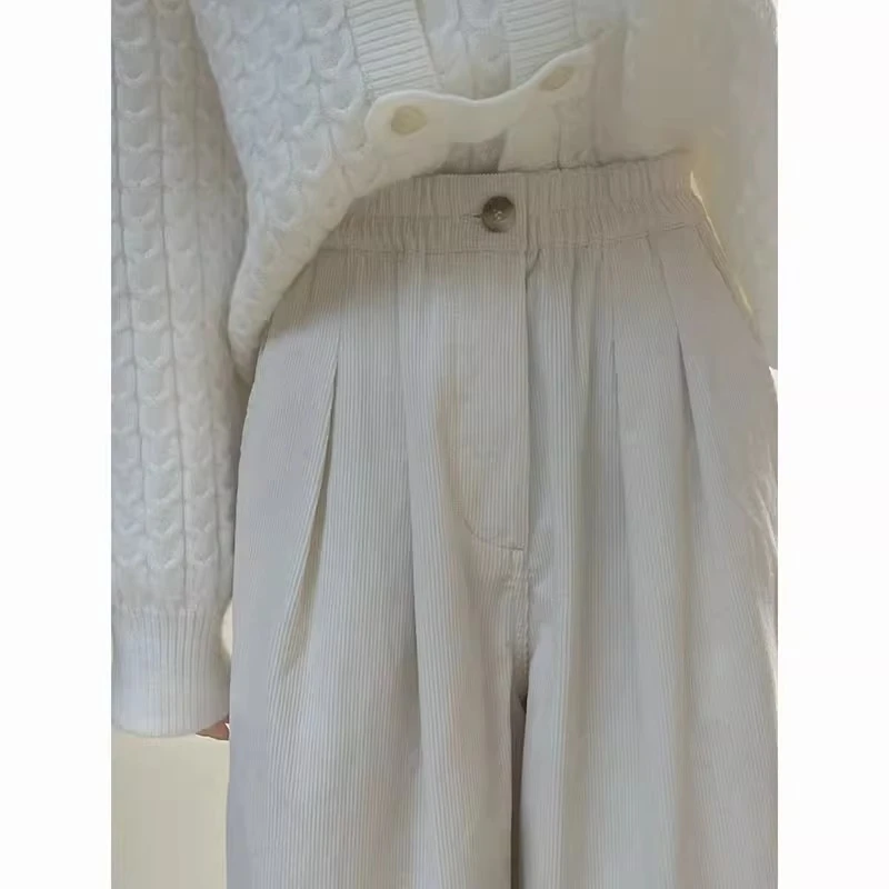 533秋季宽松女装显瘦休闲裤休闲白色秋冬时尚冬季阔腿裤