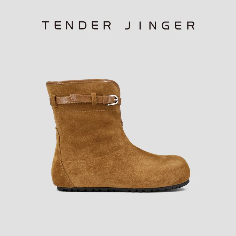 Tender Jinger2025新款牛反绒保暖羊羔毛雪地靴ZS1147