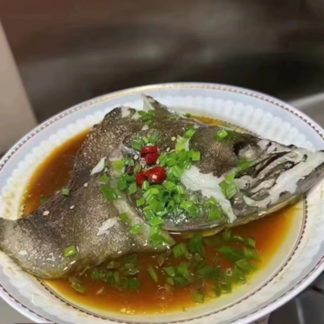 舟山海鲜鲽鱼头鸦片鱼头肉质鲜嫩（含冰衣)