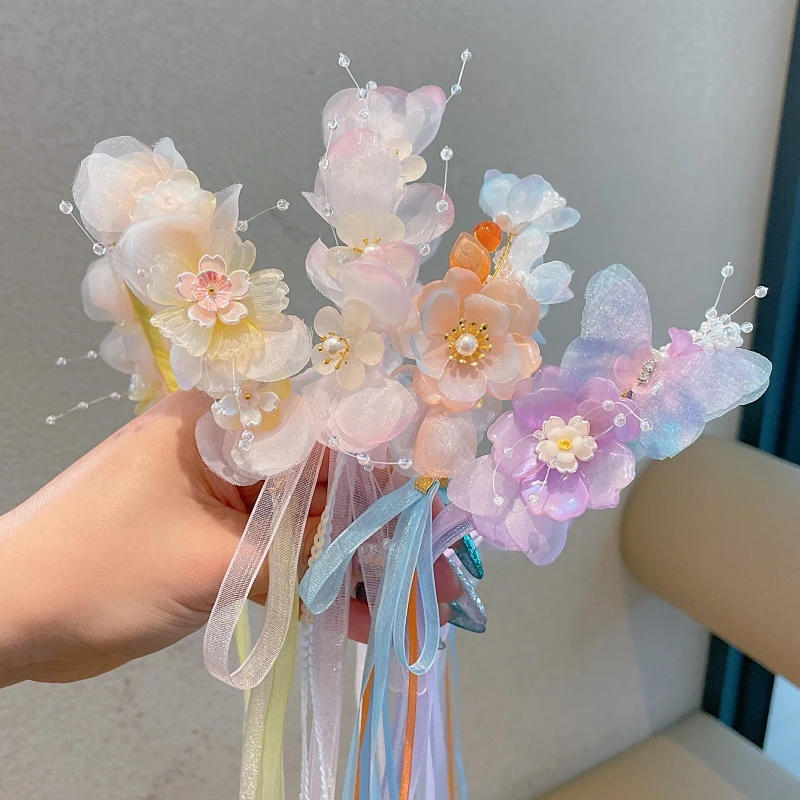 新款汉服古风发箍女气质头箍女童大气流苏古装小女孩短发懒人发饰