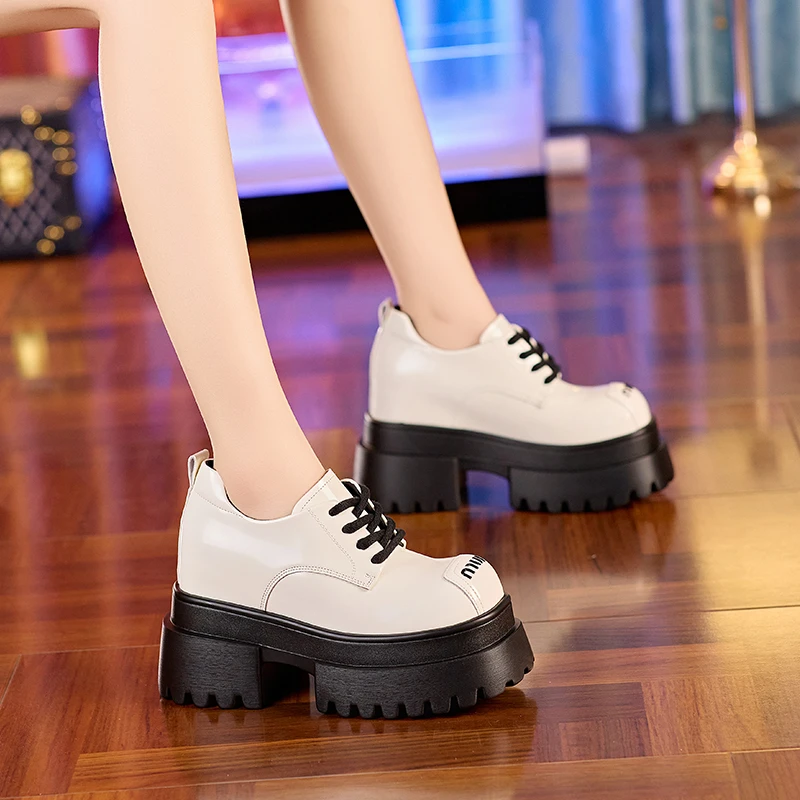 10cm松糕厚底内增高小个子玛丽珍时尚爆款系带春季单鞋百搭女