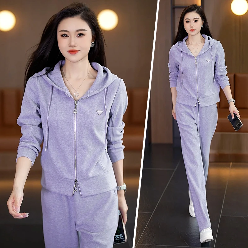 女装休闲套装2025新款时尚洋气质减龄职业春秋开衫运动两件