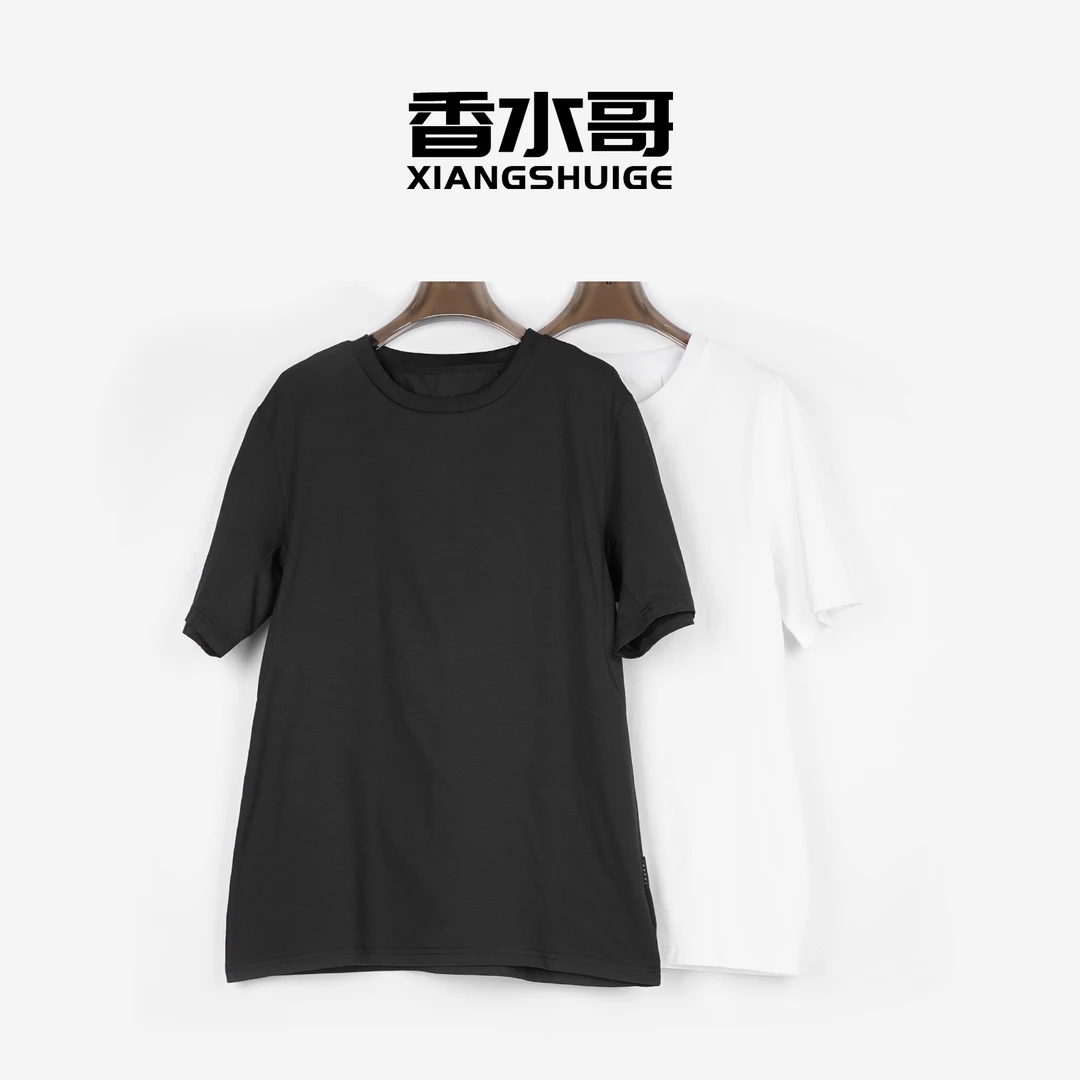 2025新款春夏男装时尚休闲简约纯色T恤圆领短袖透气网孔宽松上衣