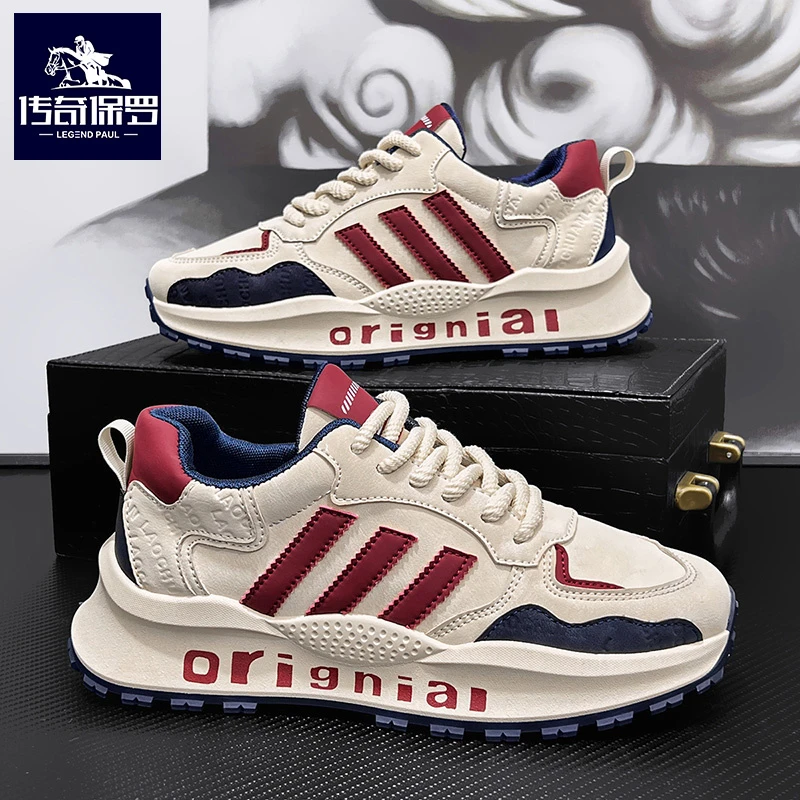 传奇保罗秋季新款男鞋时尚百搭潮鞋男士舒适轻便低帮潮流跑步鞋