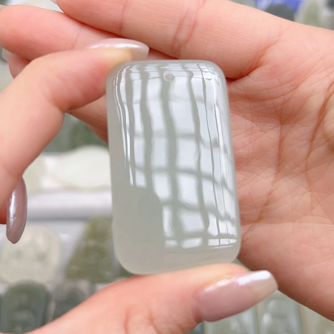 颈饰未镶嵌和田玉平安无事牌