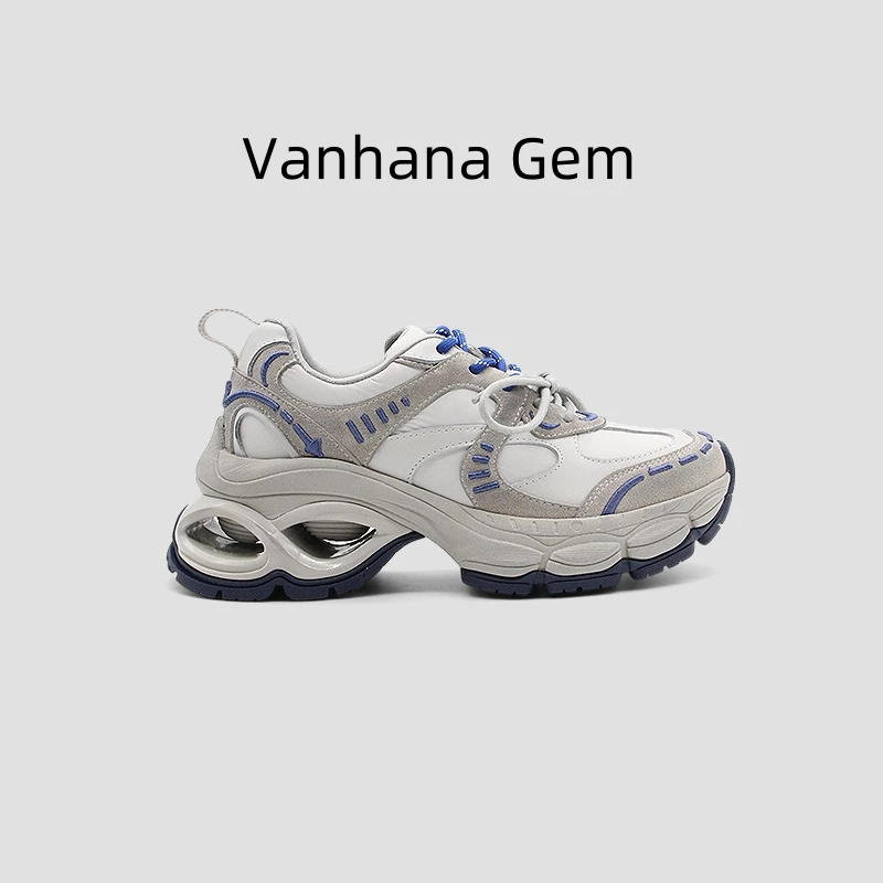 VANHANA GEM欧货设计师款厚底真皮高端休闲女鞋老爹鞋