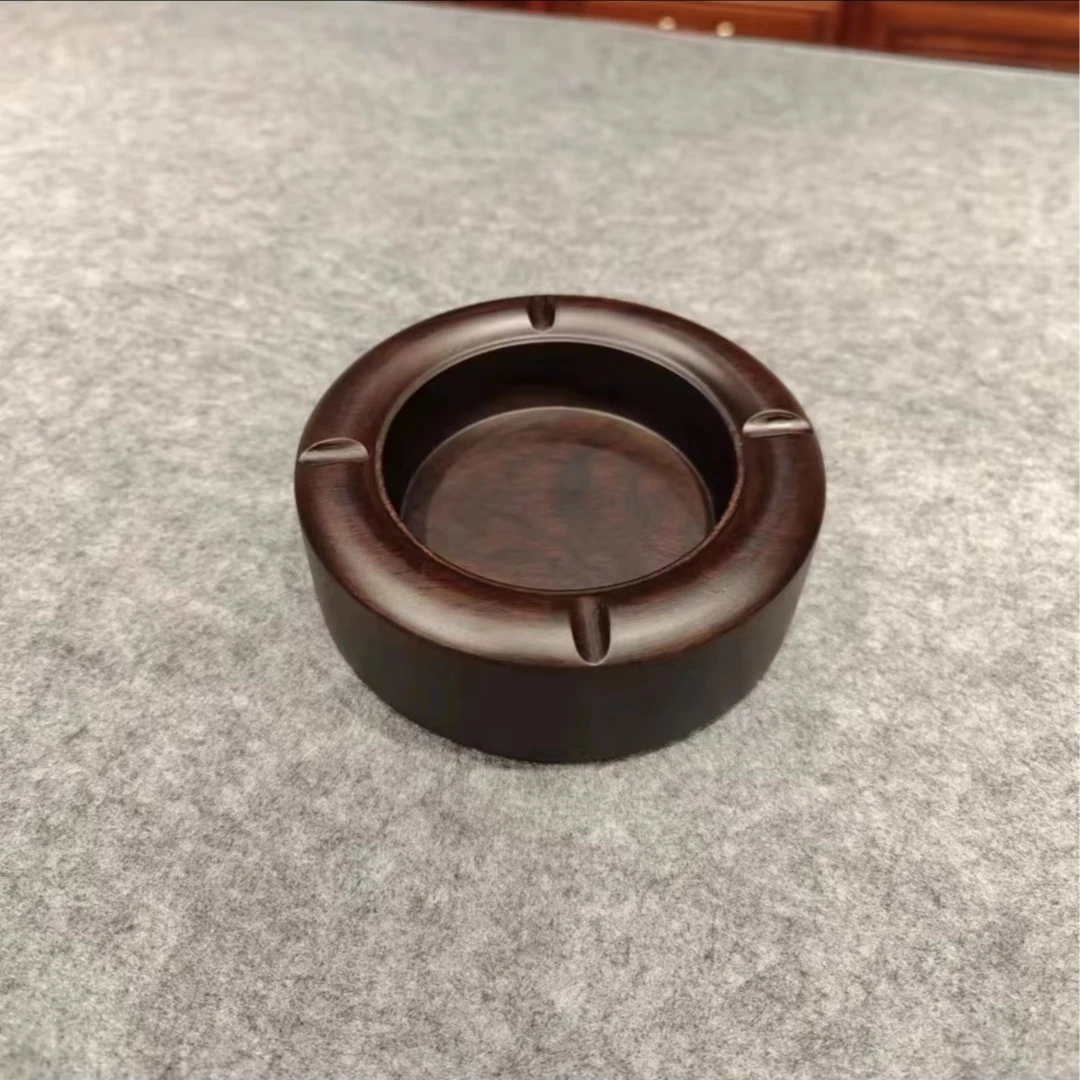 【福利品】实木黑檀木烟灰缸 直径12厘米