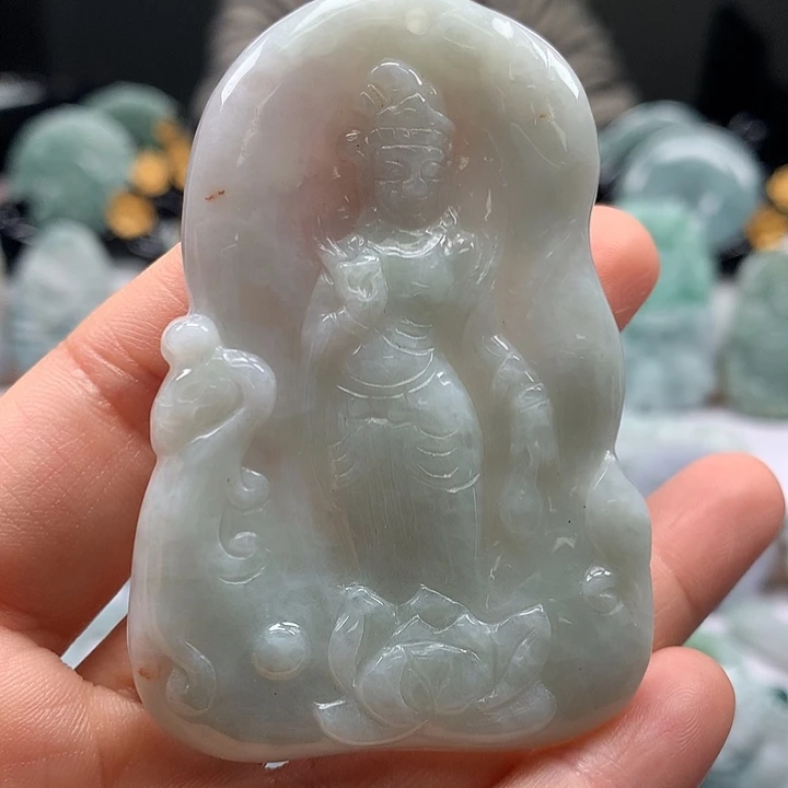 翡翠未镶嵌颈饰观音福利洒黄翡福利