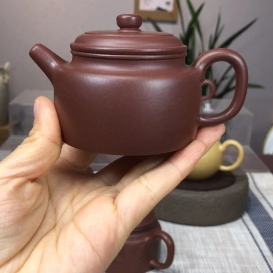 紫砂茶壶紫泥小德中130cc精工半