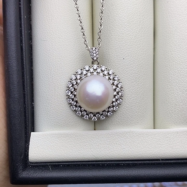 未镶嵌淡水珍珠吊坠(赠链)12m