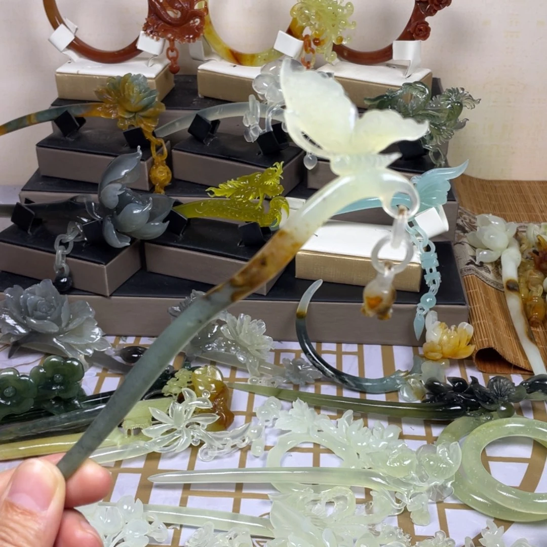 未镶嵌蛇纹石玉发饰