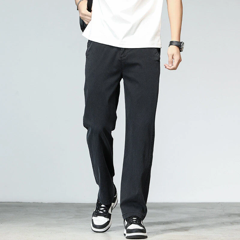 2025年春季天丝休闲裤大码男士运动百搭宽松舒适时尚直筒裤潮1046
