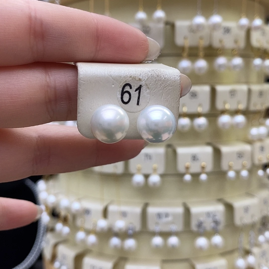 淡水珍珠耳饰银S925镶嵌