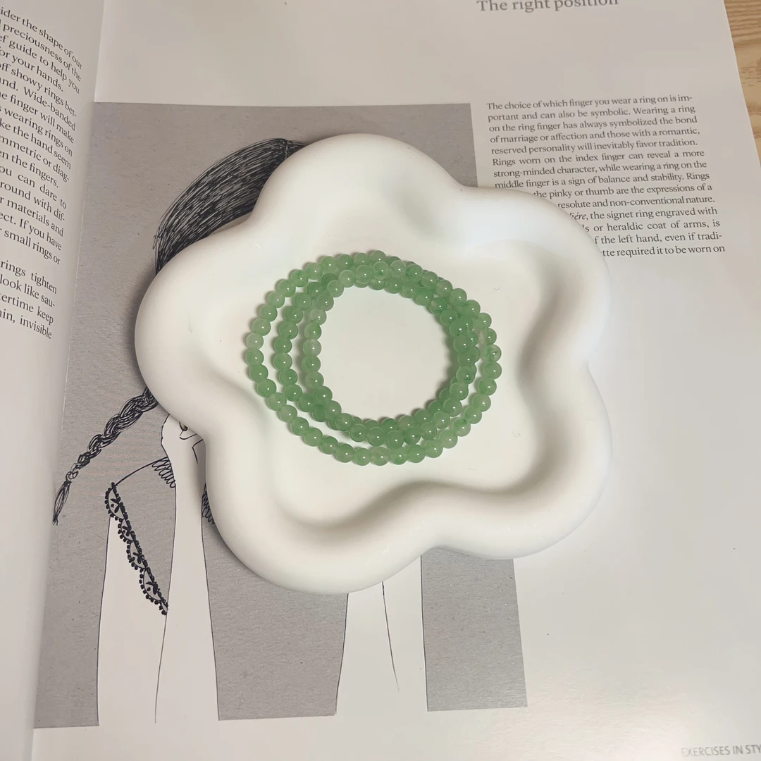 5.5mm+天然非洲翠手串三圈55cm多样性发一