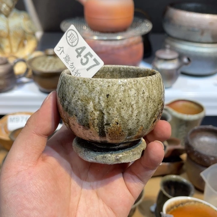 心***羽手工制作柴烧茶杯瑕457