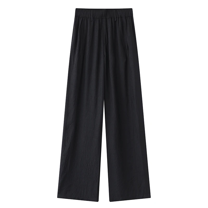 艾诺丝商场同款2025夏季新款百搭高腰直筒阔腿宽松休闲裤女3001