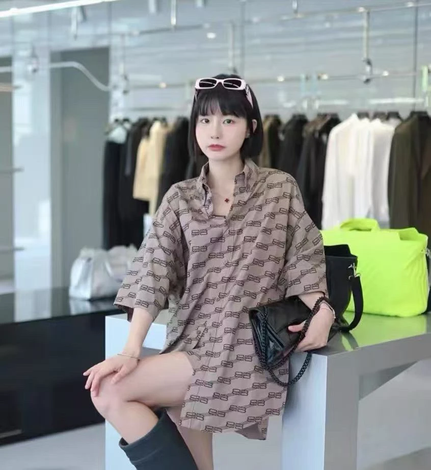 未使用 Balenciaga/巴黎世家 巴黎世家满印半袖衬衫