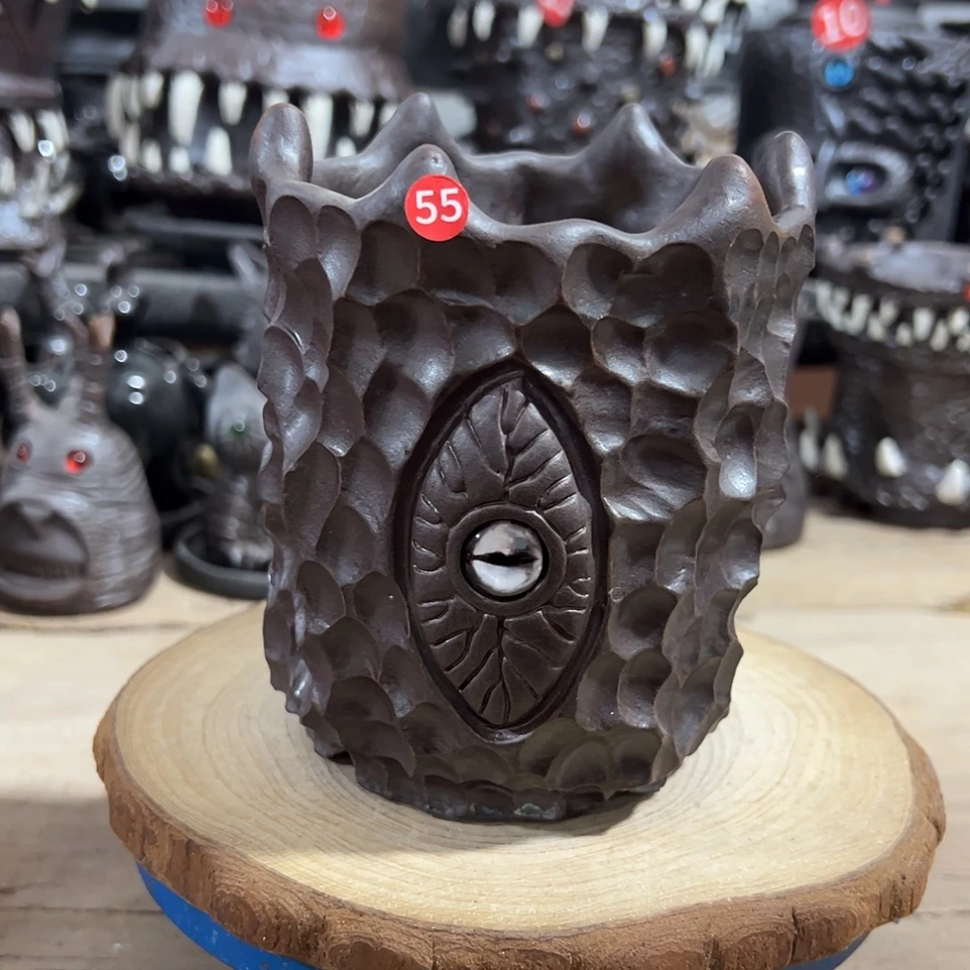 55号，手捏手刻，内口9.5外高13