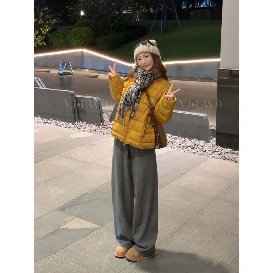 【现货】2025秋冬气质休闲风立领薄款90白鸭绒羽绒服-YJ1201