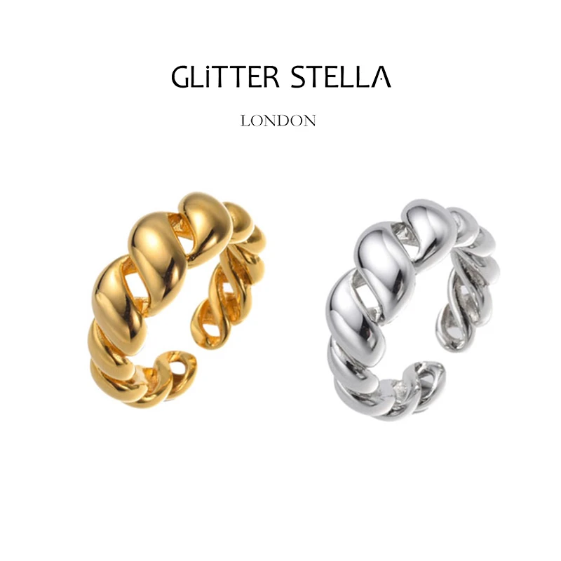 铜合金戒指 欧美时尚轻奢高街编织麻花百搭戒指