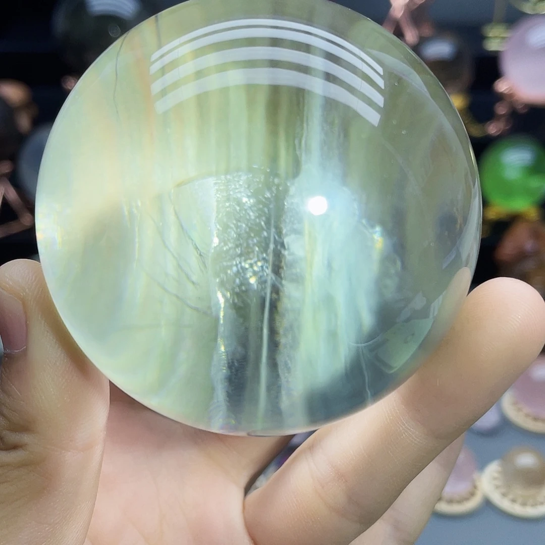 未镶嵌珠宝半成品水晶天然兔毛高货65.4mm