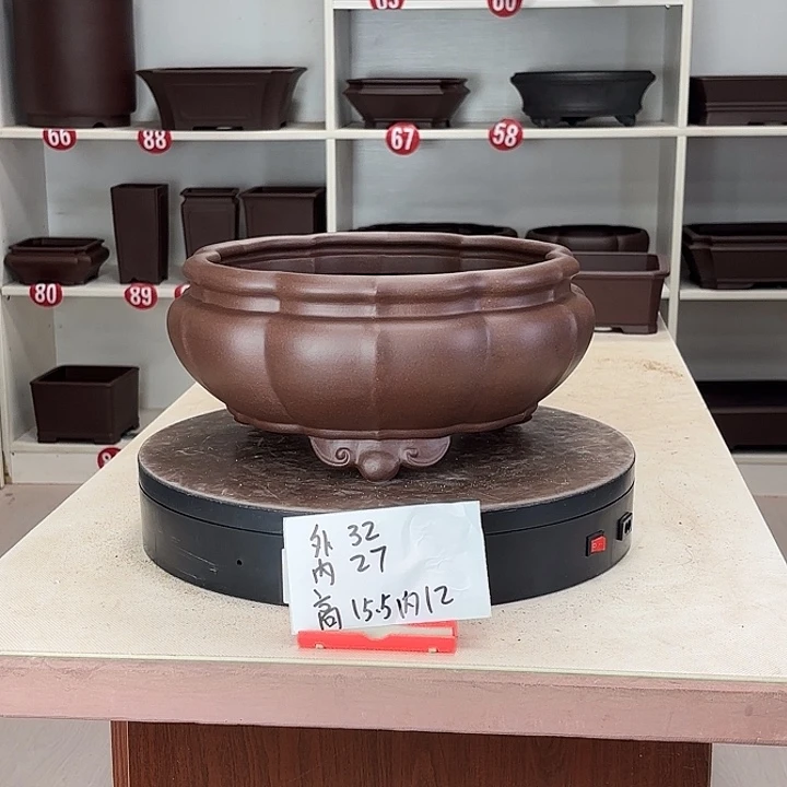 紫砂花盆南瓜菱形