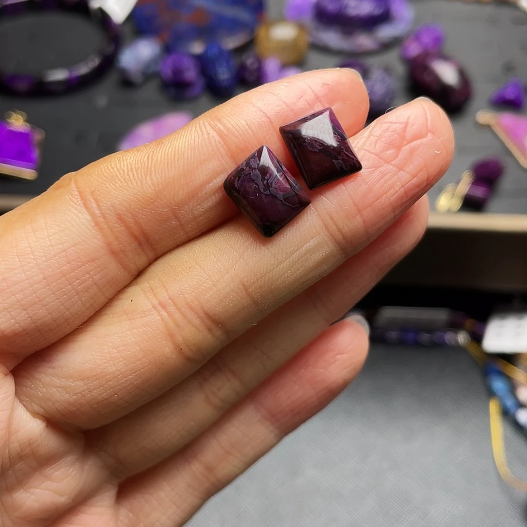 苏纪石（舒俱来）耳环银S925镶嵌