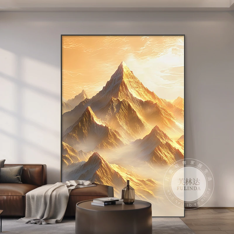 芙林达日照金山客厅装饰画沙发背景墙壁画现代轻奢高级感玄关挂画