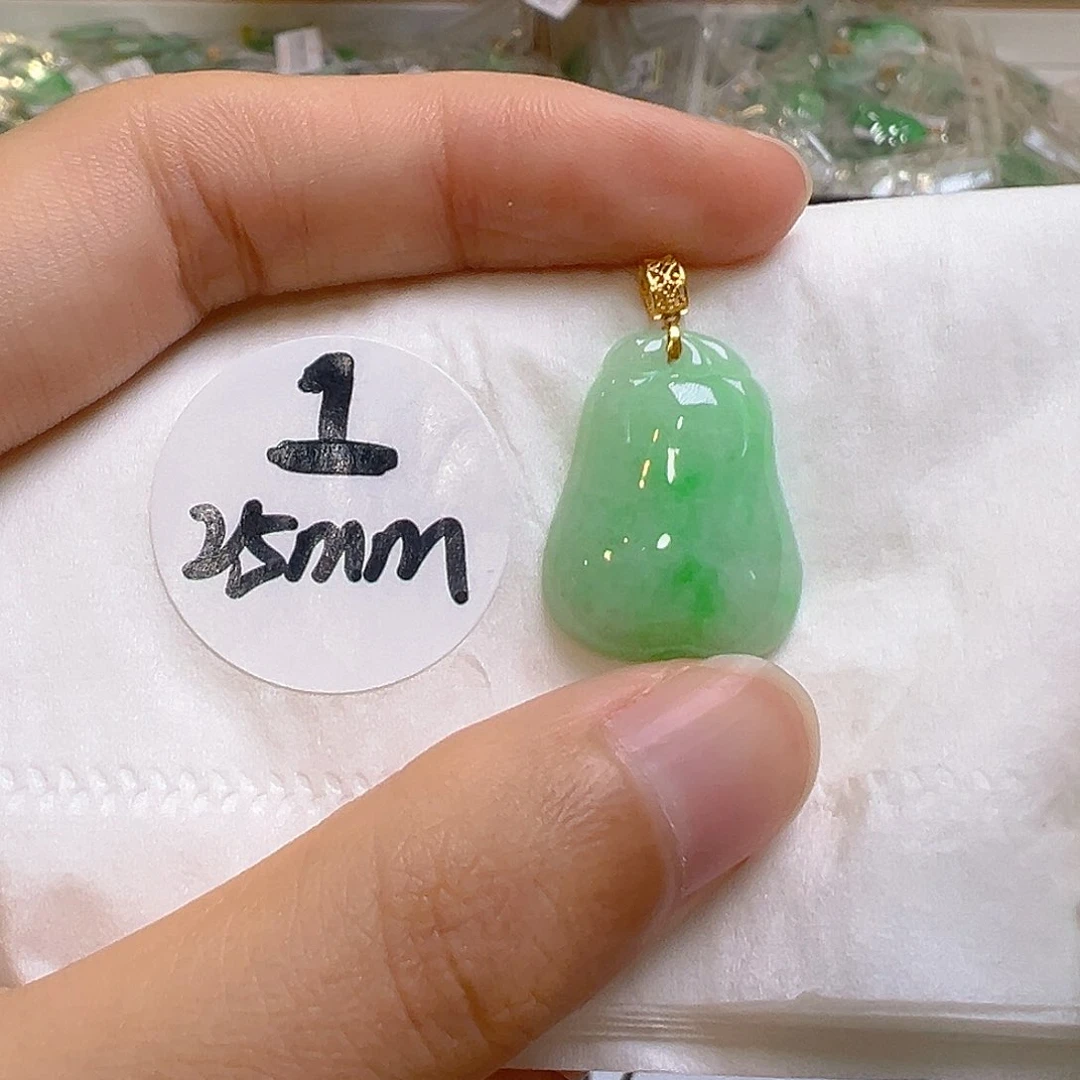 翡翠18K金镶嵌吊坠(不含链)翡翠