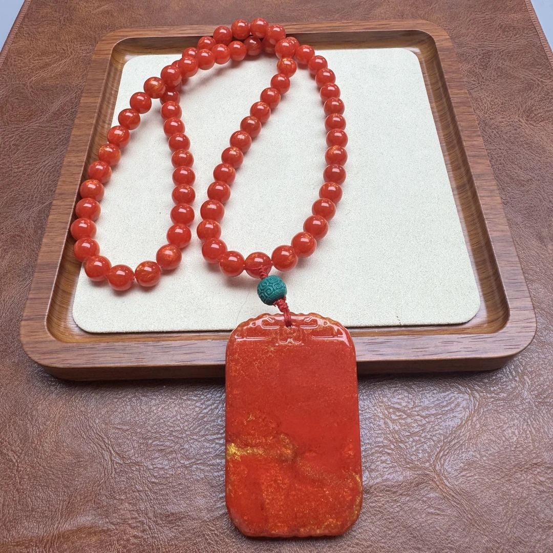 非金属珐琅项链 血红色1.0mi 无事牌项链 D252