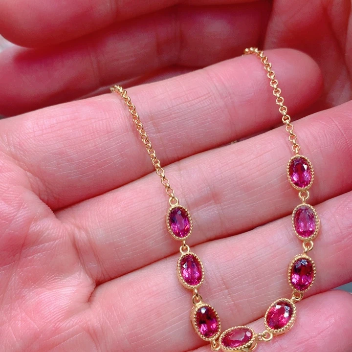 石榴石手链银S925镶嵌