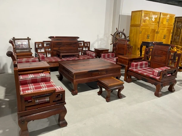 沙发十件套，老船木