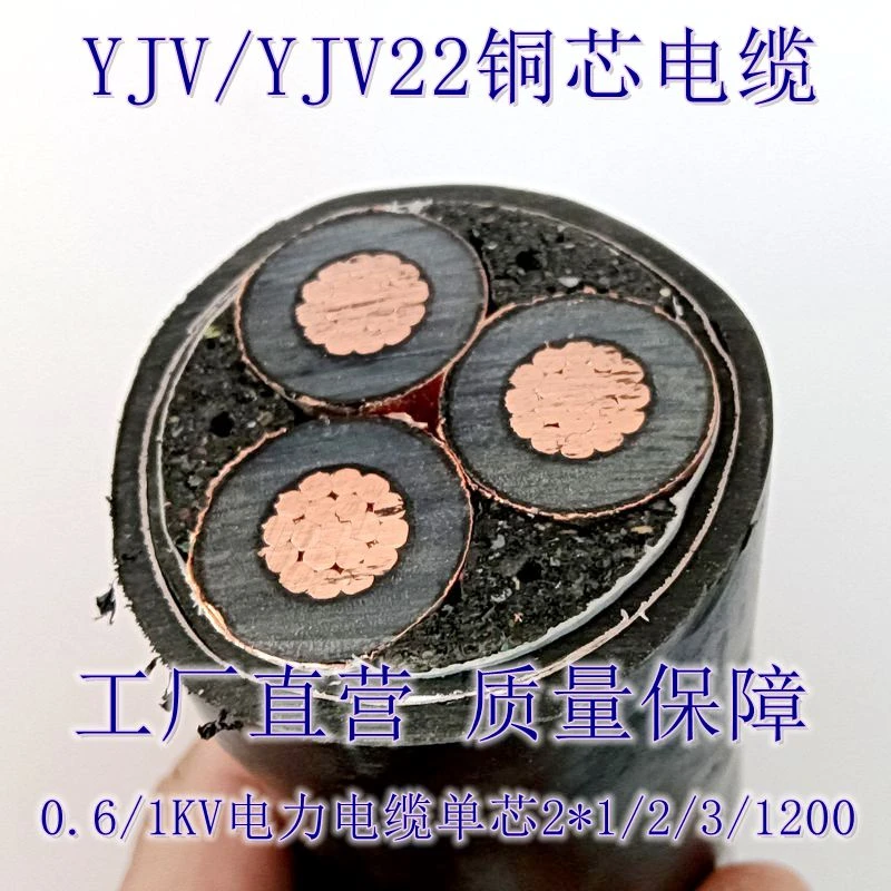 YJV/YJV22铜芯电缆国标包检0.6/1KV电力电缆单芯2*1/2/3/1200